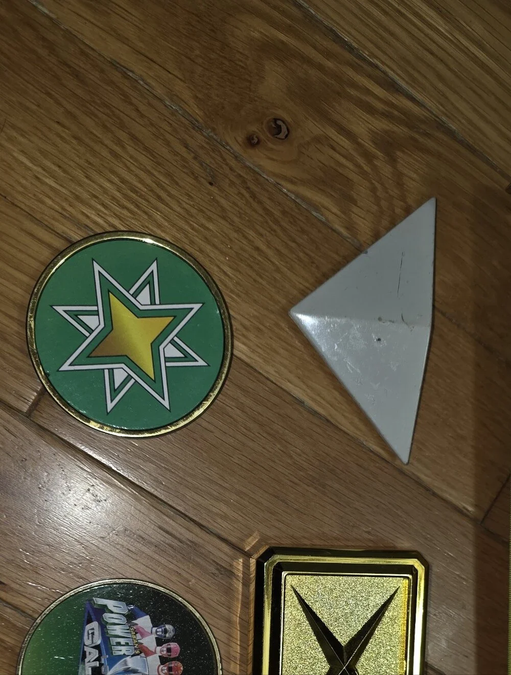 4pc Saban Power Rangers Lost Galaxy Green Belt Badge Buckles NO SEPARATING VINTA